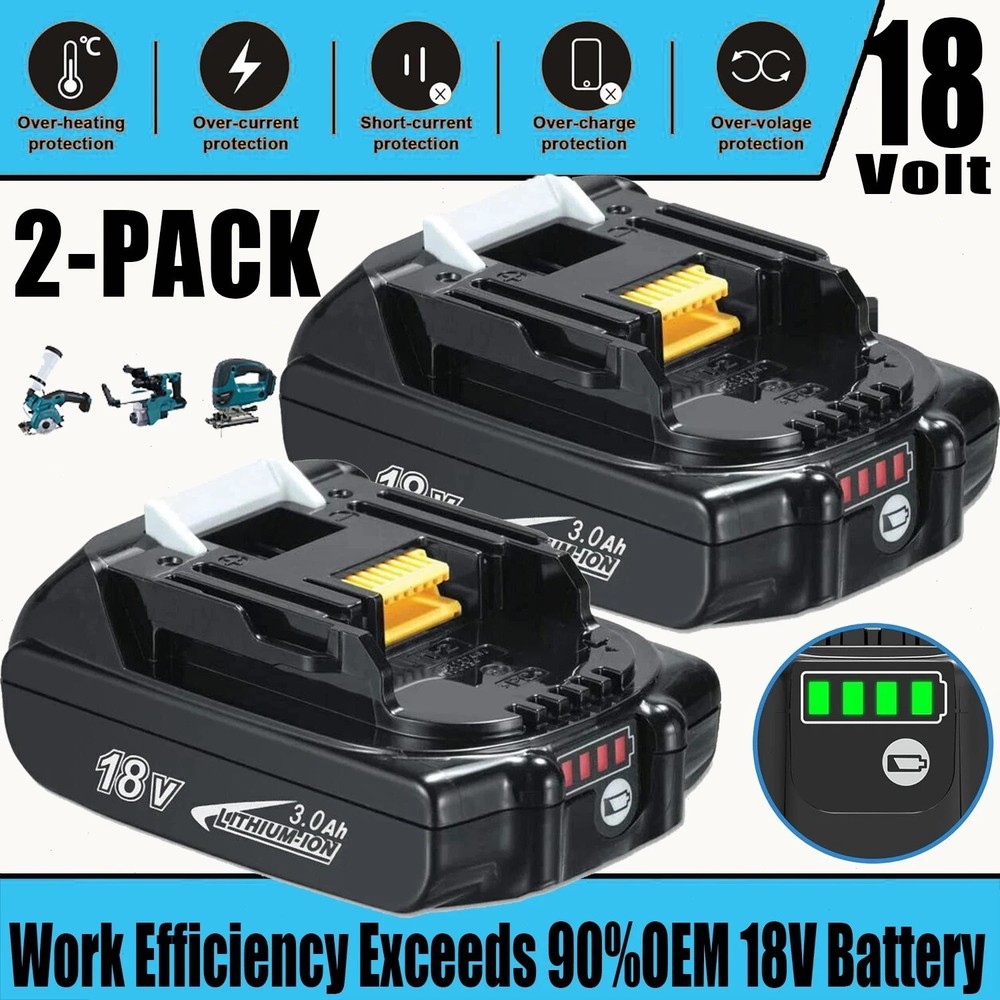 2PACK For Makita 18Volt 8.0Ah LXT Li-Ion Battery BL1860B BL1830 BL1850 /Charger