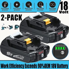 2PACK For Makita 18Volt 8.0Ah LXT Li-Ion Battery BL1860B BL1830 BL1850 /Charger