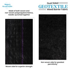 Super Geotextile Professional 5oz Geotextile Weed Barrier – Landscape Fabric