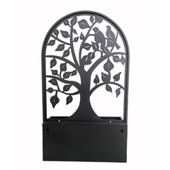 26.5″ H Metal Hanging Planter Antique Black Garden Metal Wall Decor