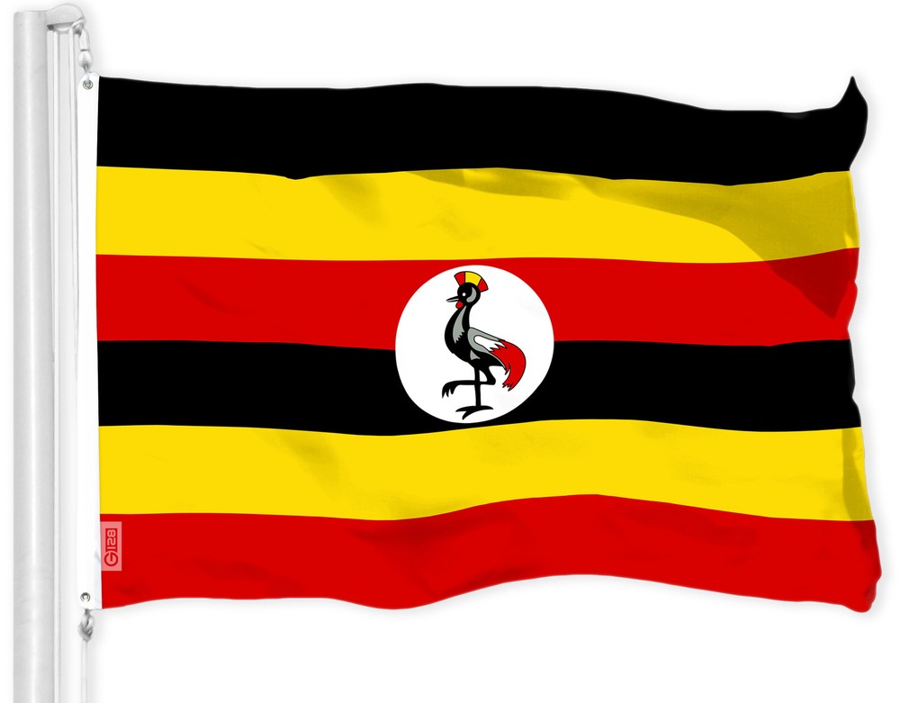 G128 Uganda Ugandan Flag 3×5 Ft LiteWeave Pro Series Printed 150D Poly