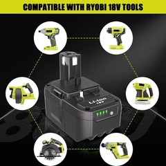 2 Pack 18V 8.0Ah Battery & Dual Charger Kit for Ryobi 18 Volt One+ Batteries