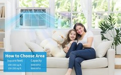 6000 BTU Window Air Conditioner AC Unit App & Remote Control 350 Sq Ft 115V 60Hz