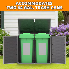 4.6 Ft. X 2.7 Ft. X 4.1 Ft. 304 Gal. Gray Resin Deck Box, Horizontal Outdoor Sto