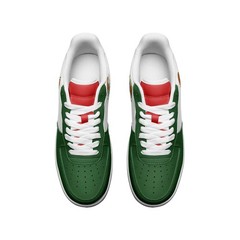 Mexico Flag Sneakers Mexico Colors Unisex Low Top Vegan Leather Sneakers