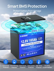12V 165Ah 150Ah LiFePO4 Lithium Battery Bluetooth monitoring Metal Case For RV