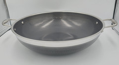 HexClad 14″ WOK with Stainless Steel LID 14-Inch 14 Hybrid Nonstick -Used Good