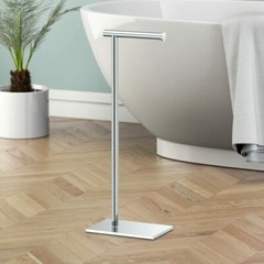Gatco Modern Square Base Toilet Tissue Holder Stand, 21.25″ Chrome 1431C