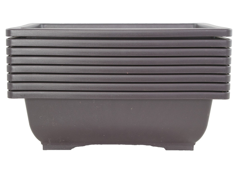 8 Rectangular Plastic Bonsai / Cactus & Succulent Pot 10″x 7.5″x 3″ Dark Brown