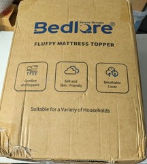 Bedlore Fluffy Mattress Topper King White Soft Breathable Cover Adults Bedding