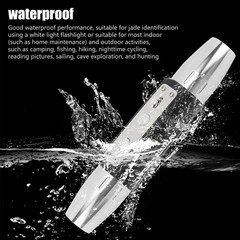 White Yellow 365nm UV Light LED Flashlight for Jade Jewelry Gem Amber Test Torch