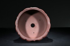 7.68in Chinese Classical Refine Zisha Handmate Round Potted Bonsai Plant Pot