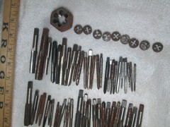 Lot of 60 Various Makers & Sizes Taps Threaders Dies Easy Outs 2.3 pounds USA