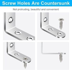 Stainless Steel L-Shaped Bracket Corner Brace 1.5in 90 Degree Angle Corner Lot