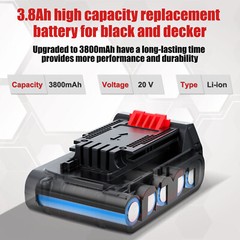 20V 1.5Ah Lithium ion Battery For Black & Decker 20 Volt MAX LBXR20 LB2X4020 US