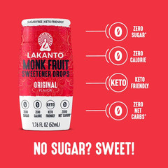 Lakanto Original Liquid Monk Fruit Extract Drops, 1.76 fl oz, 1 Count
