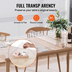 VEVOR PVC Table Protector 24×48 Inch Clear Plastic Desk Protector 2.0mm Thick