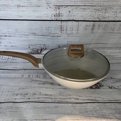 Natural Elements Induction Ready Non-stick 12.5” Wok Pan w/ Lid – Slight BEND
