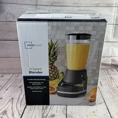 Mainstays 6-Speed Blender 48oz Glass Jar 1.5L 500W Black Countertop Open Box