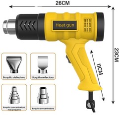 Electric Heat Gun 2000W Hot Air Gun Stepless Temperature Heater + 4 Nozzles Tool