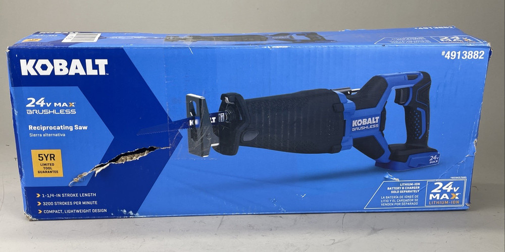 Kobalt 24V Max Brushless Cordless Reciprocating Saw KRS 224B-03 #4913882