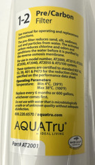 New 3-pack AquaTru Part AT2001 Pre/Carbon Replacement Filter (Stages 1-2)