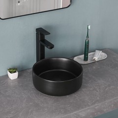 Black Ceramic Sink Bathroom Sink Basin Bowl Countertop Vessel With Pop up Drain