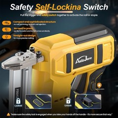18GA Cordless Brad Nailer for Dewalt 20V Battery, 2 in1 Electric Nail/Staple Gun