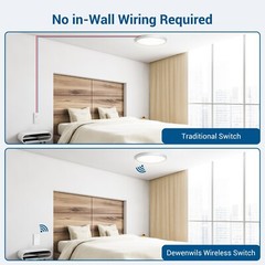 DEWENWILS Wireless Remote Control Wall Light Switch for Ceiling Lights 30M Range