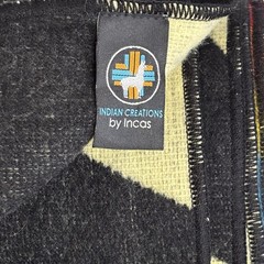 NWT Indian Creations by Incas 80% Alpaca Blanket 75×88 Ecuador Reversible Tribal