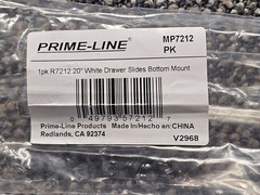 (QTY 5 PAIRS) Prime-Line MP7212 19.75in Drawer Slides Bottom Mount 75lb Load Cap