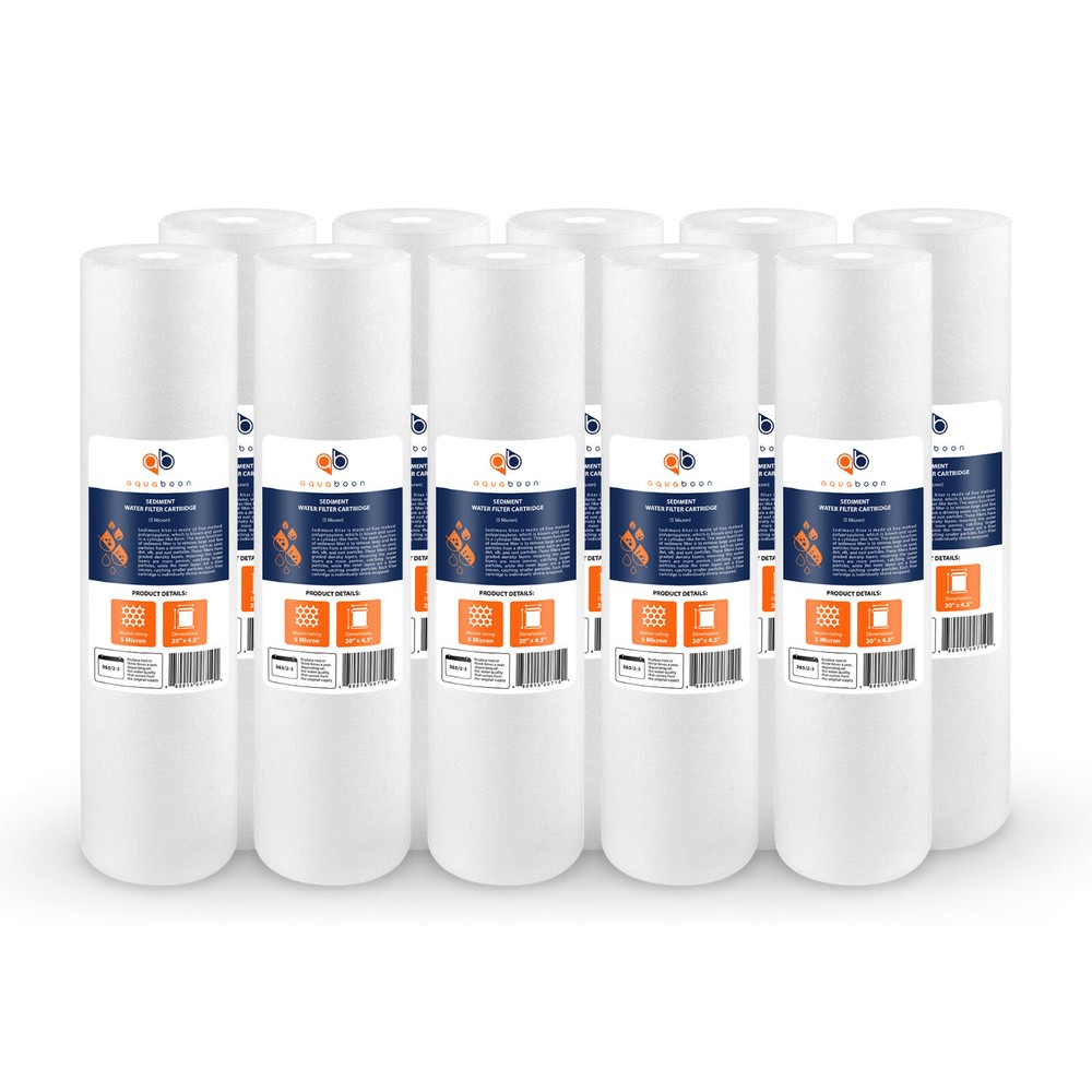 10PK of Big Blue 5 Micron 20″ x 4.5″ Sediment Water Filter Cartridge by Aquaboon