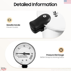 Pressure Canner Cooker 23Qt Aluminum Induction Gas Compatible Safety Valve