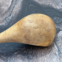 14″ Olive Wood Ladle Handmade in Tunisia, Gorgeous Unique Wood Characteristics