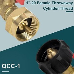 1lb to 20lb tank Propane Refill Elbow Adapter with Gauge + ON-Off Control Valve