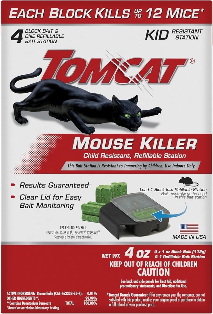 Mouse Mice Rat Killer 32 Blocks Bait Poison Rodent Station Trap Tomcat Control