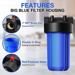 10 Inch Big Blue 10″ x 4.5″ Whole House Water Filter Housing Filtration System