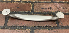 Large nickel silver color drawer door pull 7.5-in center to center