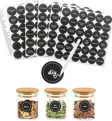 180 Spice Jar Labels – Chalkboard Stickers, Preprinted and Blank – 1.5 in