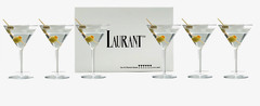 LAURANT Crystal Clear Plastic Martini Glasses 10 oz. oz Set of 6 BPA Free