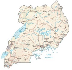 Uganda Physical Map GLOSSY POSTER PICTURE PHOTO PRINT BANNER 13934
