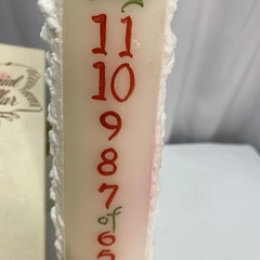 Large Colonial Pillar 14 in White Candle made USA 12 Days of Christmas Used Vtg