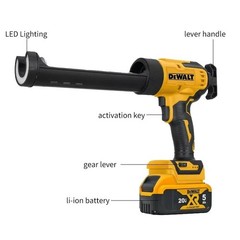 Dewalt Electric Caulking Gun Glass Glue Gun 6 Speeds Cordless Gun Tool Only