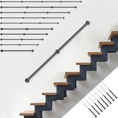 VEVOR Pipe Stair Handrail Staircase Handrail 2-13 FT Carbon Steel for Wall Mount