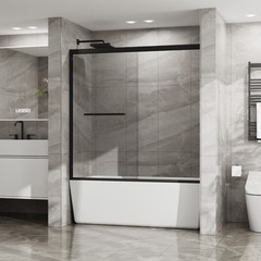 Double Sliding Bathtub Shower Door 60 in. W x 58 in. H Shower Enclosure
