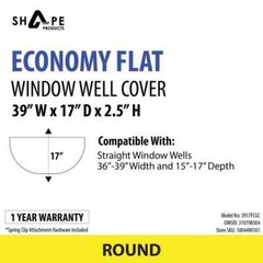 Flat Round Window Well Cover 39 In. W X 17 In. D X 2-1/2 In. H Economy