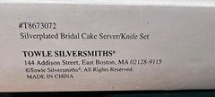 Vintage Towle Silver Plated Cake Knife & Server Set w/ Velvet Storage Box