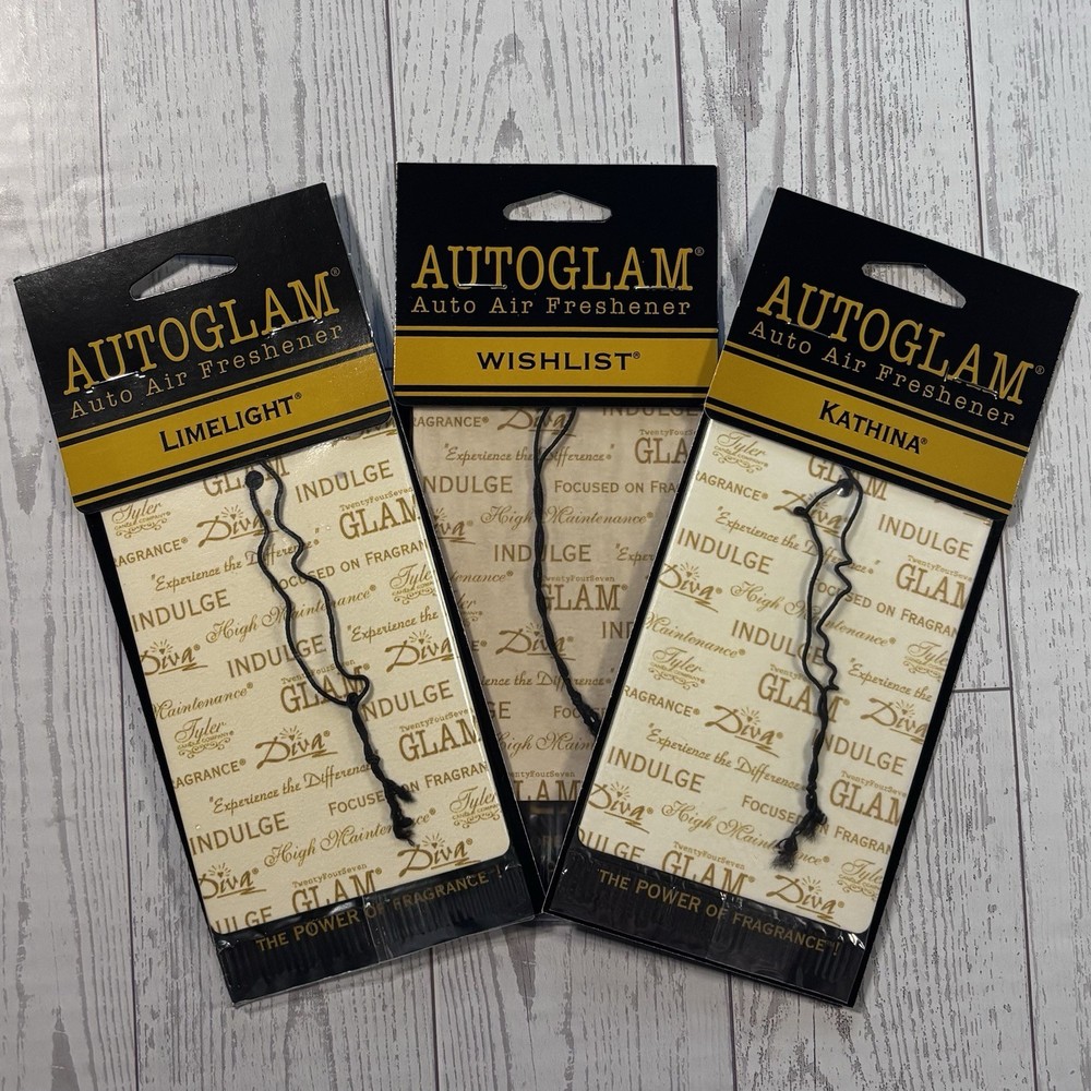 Tyler Candle Company Autoglam Auto Air Fresheners Lot of 3 NEW Assorted Scents
