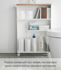Yamazaki Home TOWER Slim Rolling Storage Cart – Narrow Bathroom Storage Cabinet