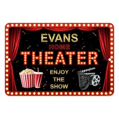 Custom Home Movie Theater Sign Personalized Cinema Room Metal Sign Wall Decor